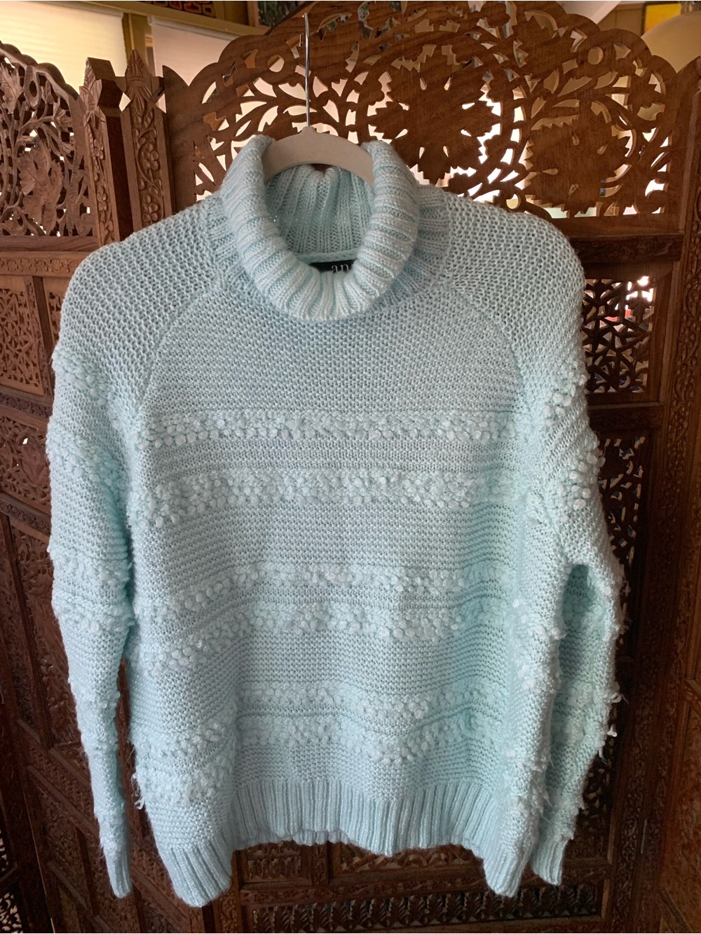 a.n.a Light Blue Chunky Turtleneck Sweater